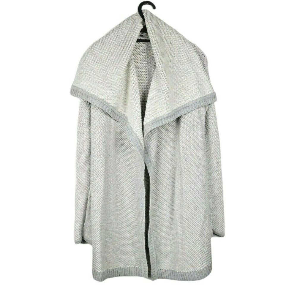 Ann Taylor Open Long Cardigan Honeycomb Oatmeal